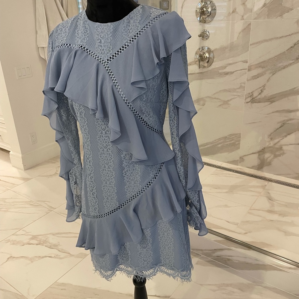 keepsake ruffle mini dress